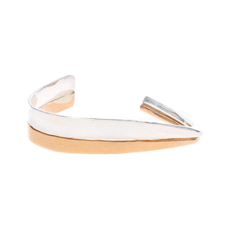 Jewelry Josephs Jewelers Home | Two-Tone Hammered Cuff Bracelet