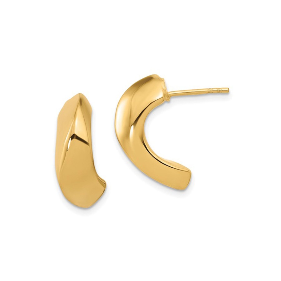 Jewelry Josephs Jewelers Home | 14K Yellow Gold Hollow J-Hoop Earrings - Josephs Jewelers