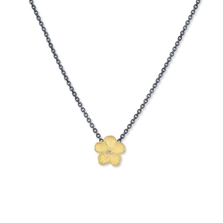 Jewelry Josephs Jewelers Home | Two-Tone Buttercup Diamond Pendant With Chain - Josephs Jewelers