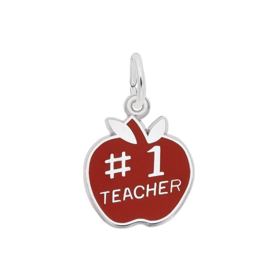 Jewelry Josephs Jewelers Home | Sterling Silver Teacher Charm Red