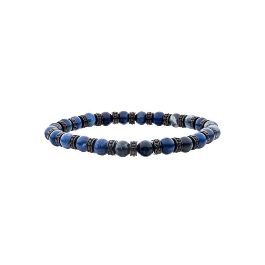 Jewelry Josephs Jewelers Home | Stainless Steel Lapis And Sodalite Beaded Bracelet Blue