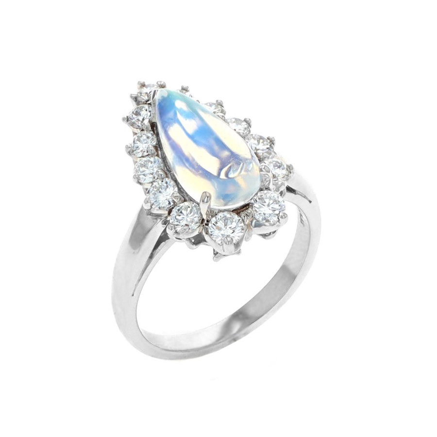 Jewelry Josephs Jewelers Home | Platinum Moonstone And Diamond Ring - Josephs Jewelers Multi