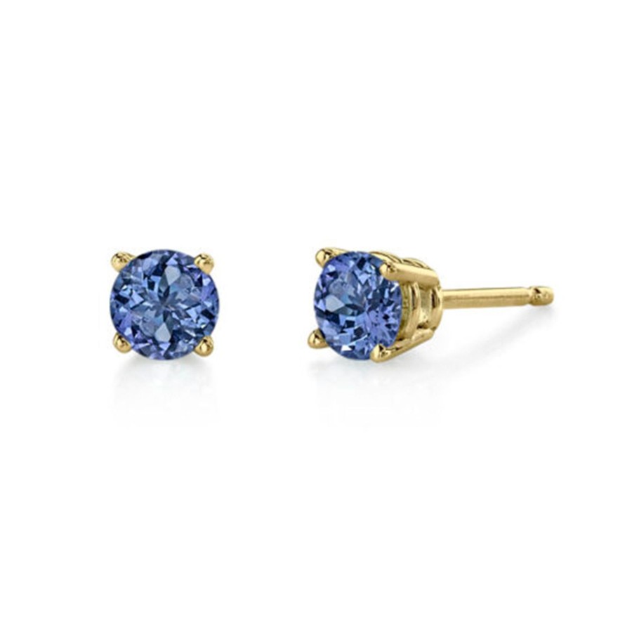 Jewelry Josephs Jewelers Home | 14K Yellow Gold Tanzanite Earrings Purple