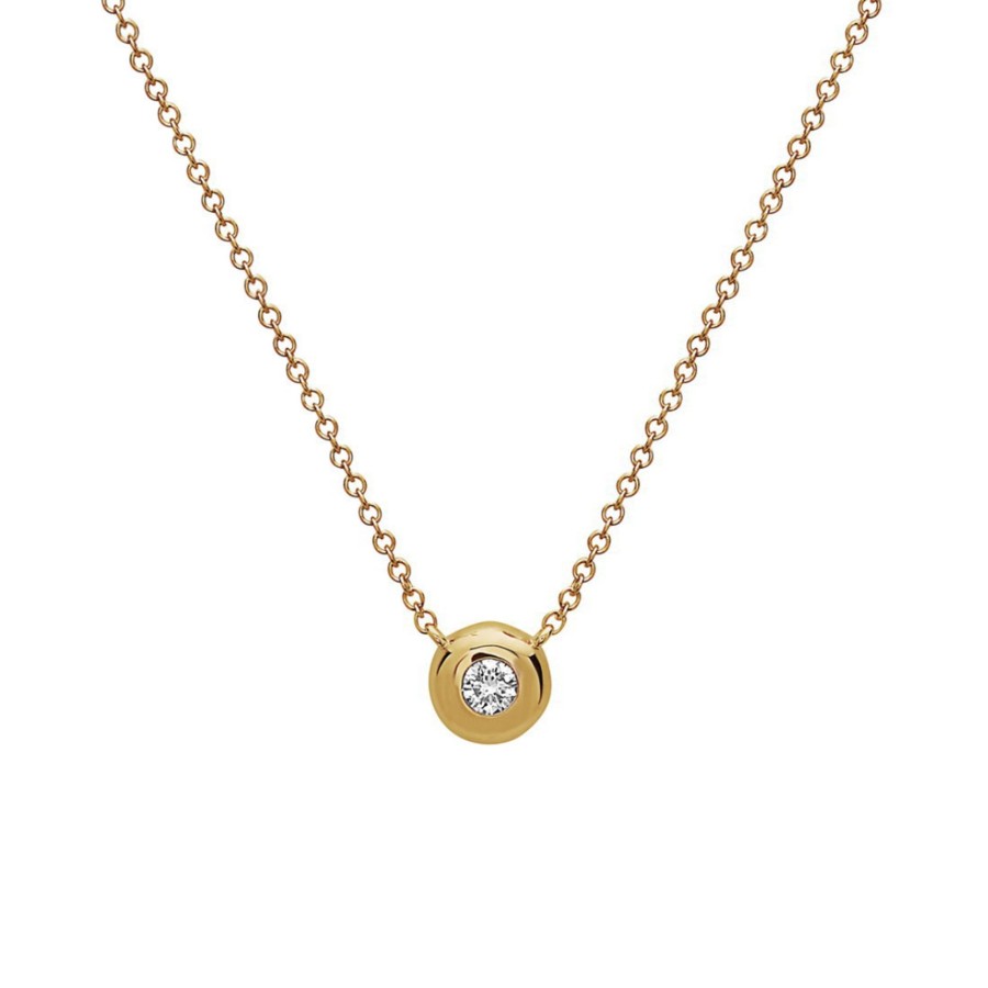 Jewelry Josephs Jewelers Home | 14K Yellow Gold Diamond Bezel Necklace - Josephs Jewelers