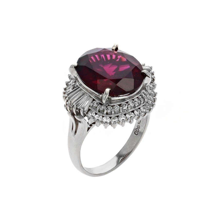 Jewelry Josephs Jewelers Home | Estate Platinum Rhodolite Garnet And Diamond Ring - Josephs Jewelers Purple