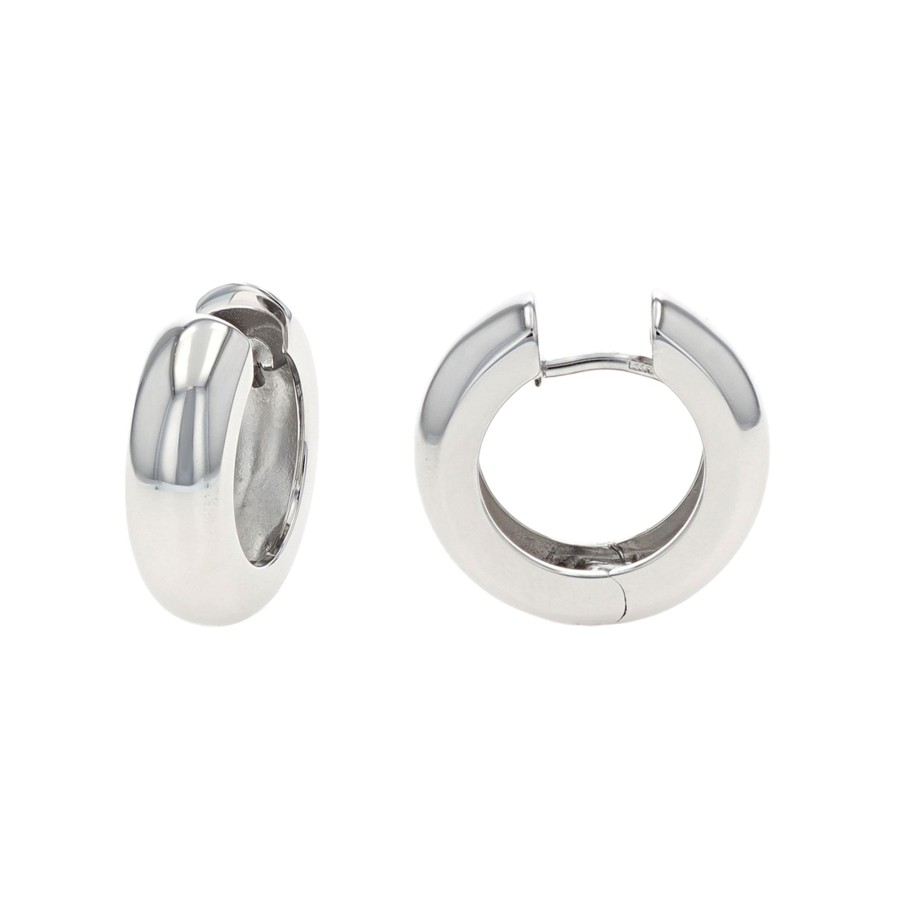 Jewelry Josephs Jewelers Home | Sterling Silver 7 Mm Wide Hoop Earrings White