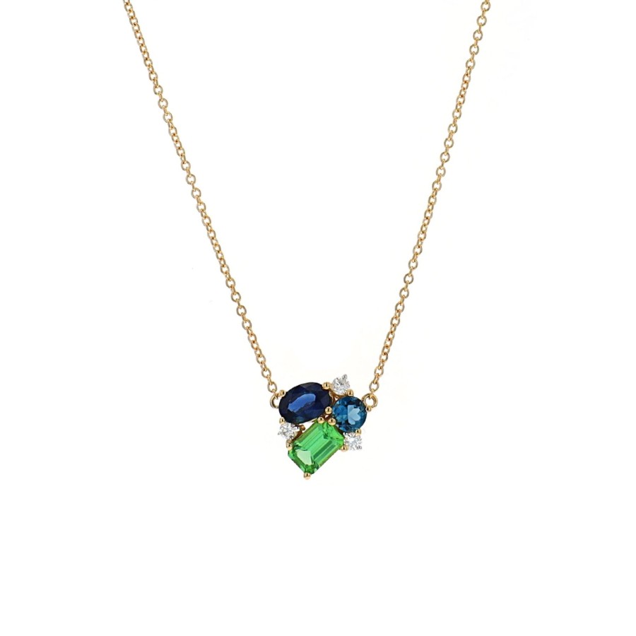 Jewelry Josephs Jewelers Home | 14K Yellow Gold Stone Necklace - Josephs Jewelers Multi