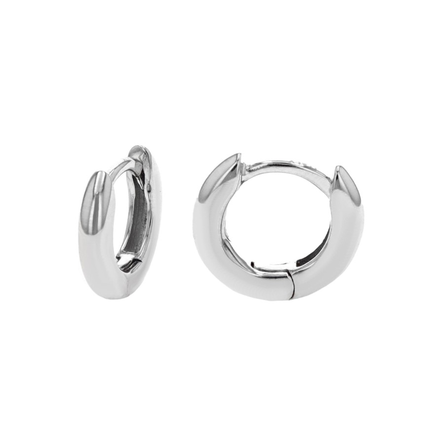 Jewelry Josephs Jewelers Home | Sterling Silver Hinged Huggie Hoop Earrings - Josephs Jewelers