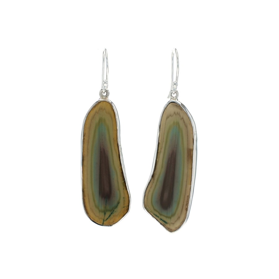 Jewelry Josephs Jewelers Home | Sterling Silver Freeform Imperial Jasper Dangle Earrings - Josephs Jewelers Multi