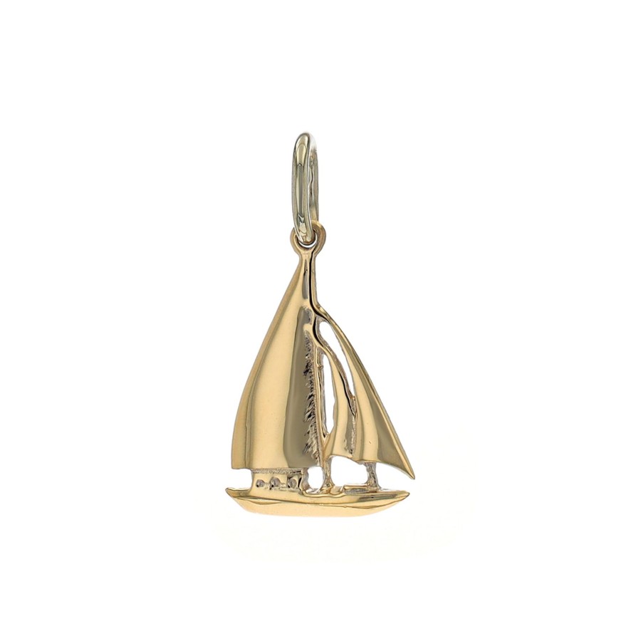 Jewelry Josephs Jewelers Home | Estate 14K Two-Tone Sailboat Pendant