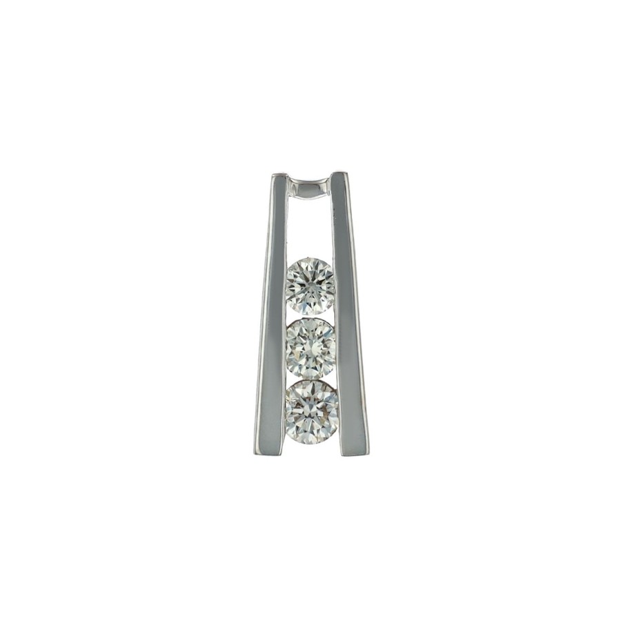 Jewelry Josephs Jewelers Home | Estate 14K Gold Diamond Ladder Pendant - Josephs Jewelers White