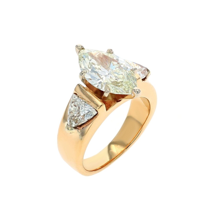 Jewelry Josephs Jewelers Home | Estate 14K Yellow Gold 3-Diamond Engagement Ring White