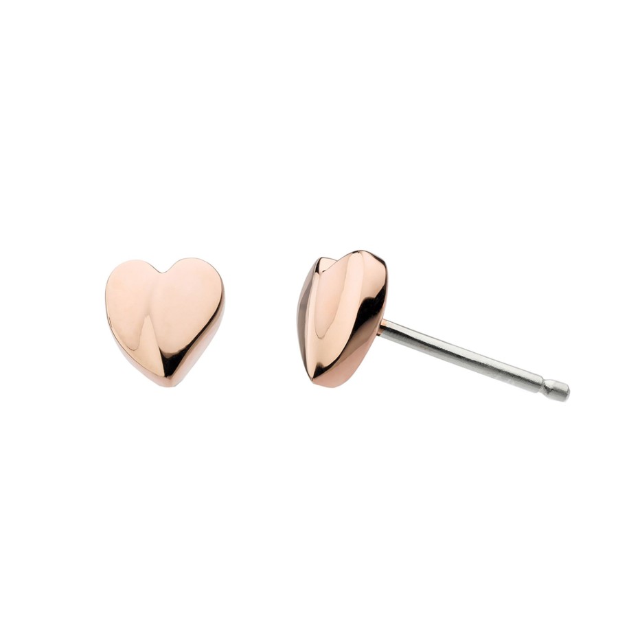 Jewelry Josephs Jewelers Home | Rose Gold Plated Mini Sweet Heart Earrings