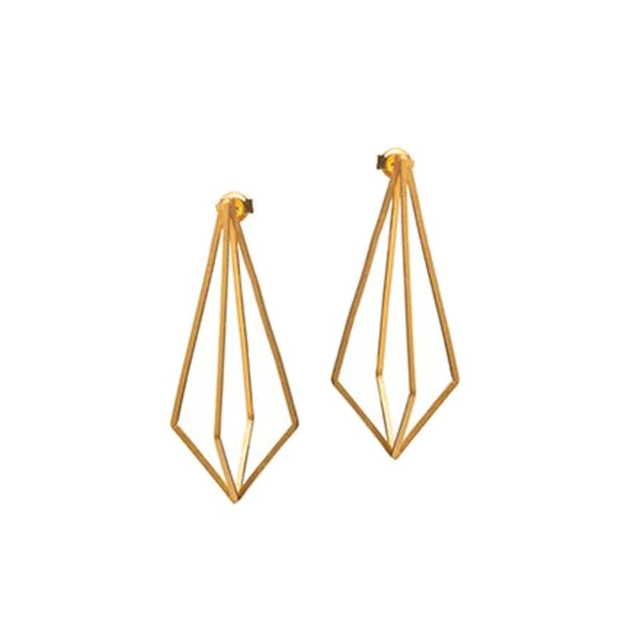 Jewelry Josephs Jewelers Home | Gold Plated Sterling Silver 3D Kite Drop Earrings