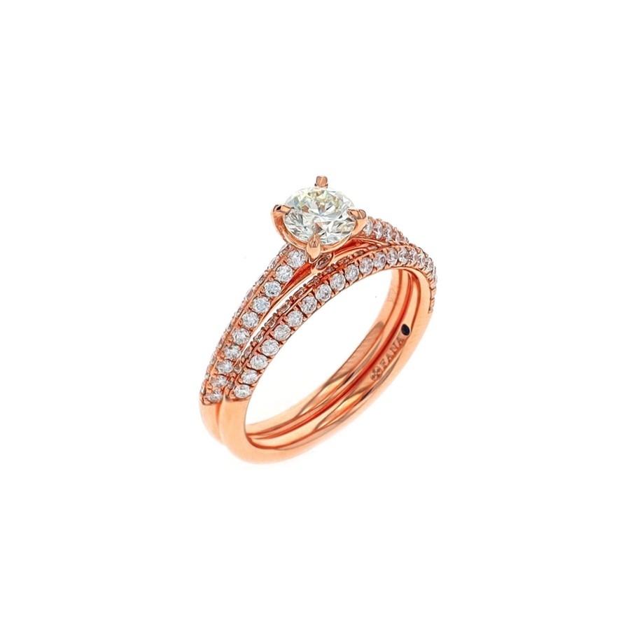 Jewelry Josephs Jewelers Home | Estate 14K Rose Gold Diamond Wedding Set White