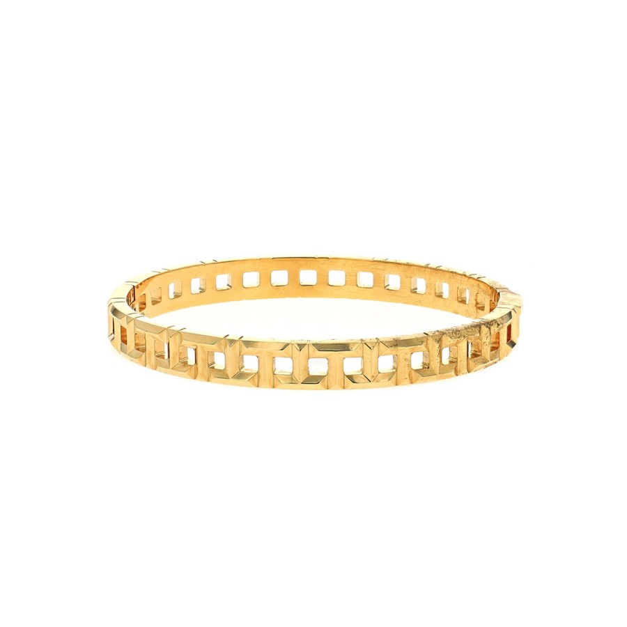 Jewelry Josephs Jewelers Home | Estate 18K Yellow Gold Tiffany Open Square Bangle Bracelet - Josephs Jewelers