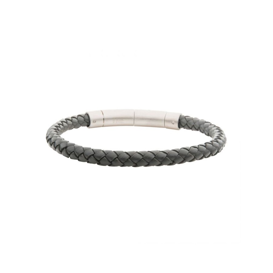 Jewelry Josephs Jewelers Home | Stainless Steel And Leather Bracelet Gray