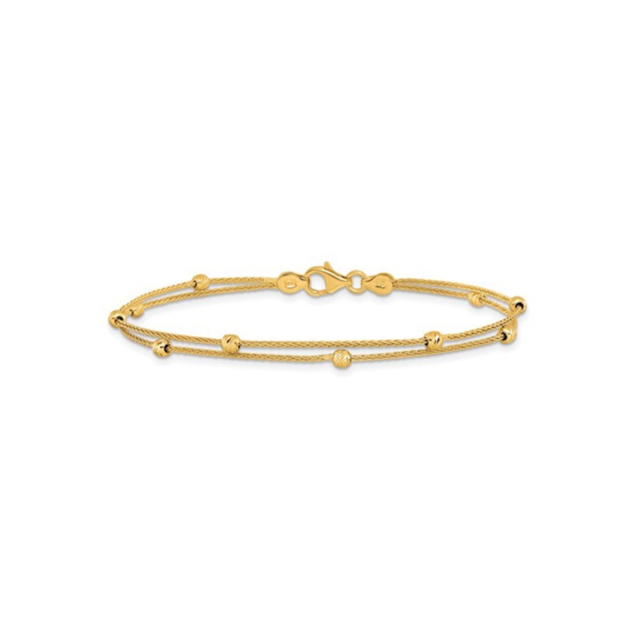 Jewelry Josephs Jewelers Home | 14K Yellow Gold Diamond-Cut Beaded Bracelet