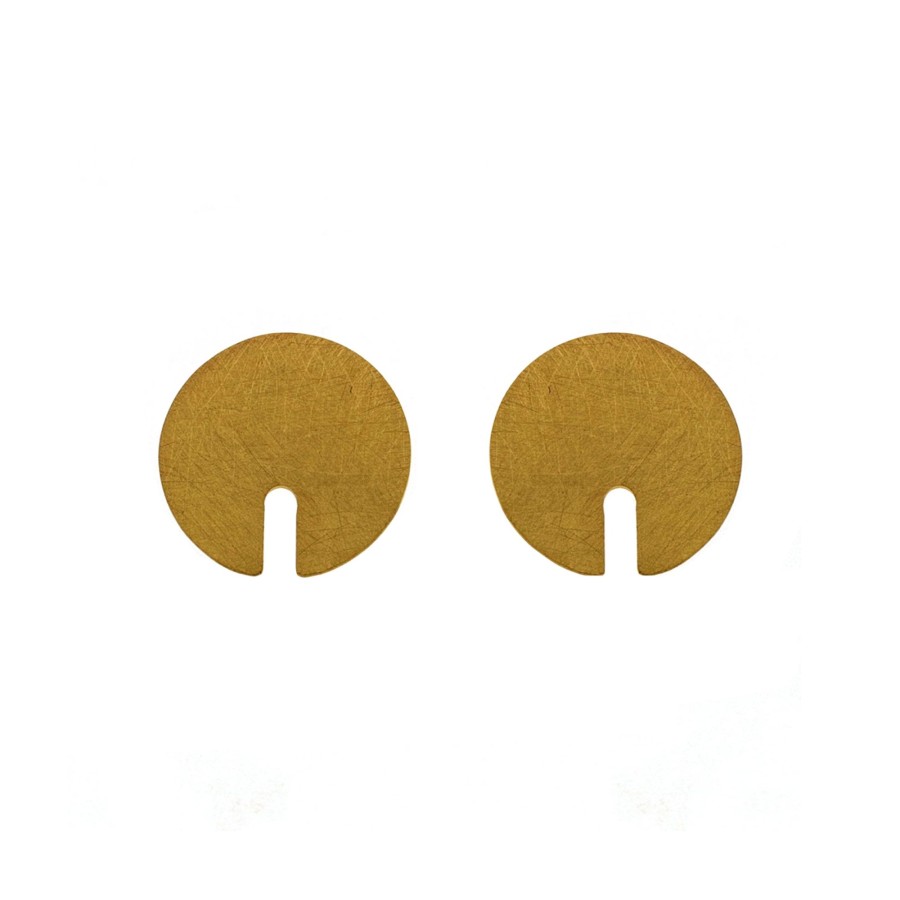 Jewelry Josephs Jewelers Home | Gold Plated Sterling Silver Round Plate Cutout Earrings - Josephs Jewelers