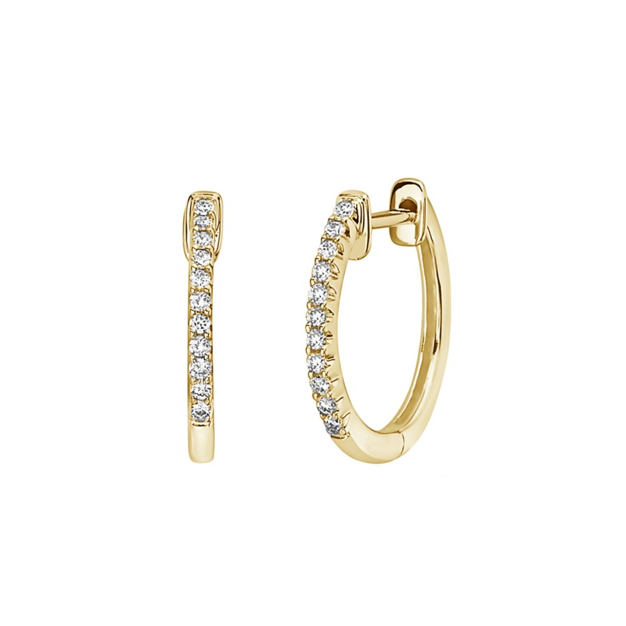 Jewelry Josephs Jewelers Home | 14K Yellow Gold 0.15 Carat Diamond Hoop Earrings - Josephs Jewelers