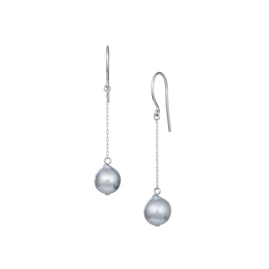 Jewelry Josephs Jewelers Home | 14K White Gold Baroque Pearl Dangle Earrings - Josephs Jewelers Gray