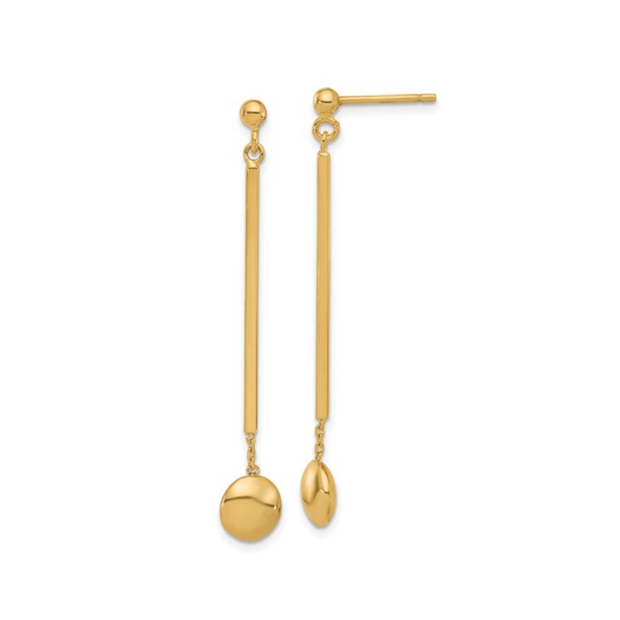 Jewelry Josephs Jewelers Home | 14K Yellow Gold Disc And Bar Dangle Earrings - Josephs Jewelers