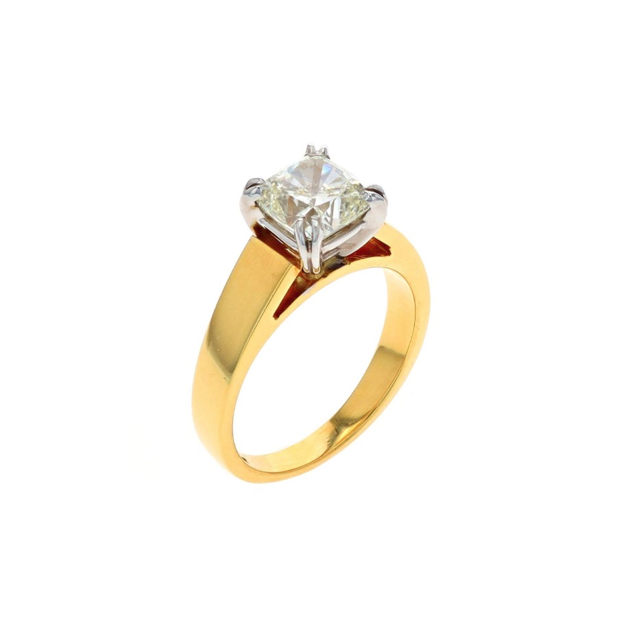 Jewelry Josephs Jewelers Home | Estate 18K Yellow Gold Diamond Engagement Ring White