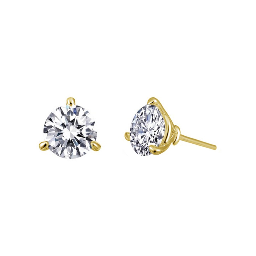 Jewelry Josephs Jewelers Home | Gold Plated Sterling Silver Cubic Zirconia Martini Stud Earrings White