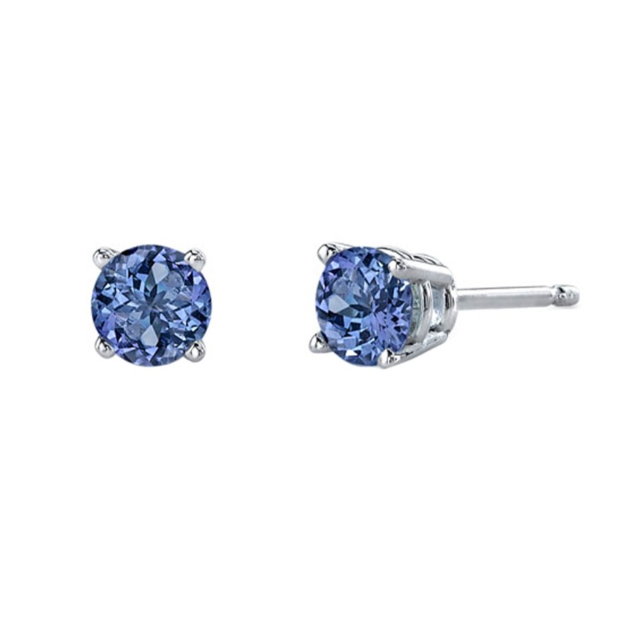 Jewelry Josephs Jewelers Home | 14K White Gold Tanzanite Stud Earrings