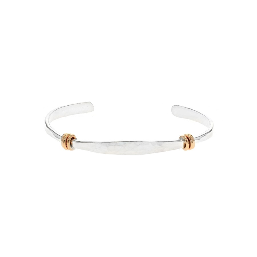 Jewelry Josephs Jewelers Home | Sterling Silver Two-Tone Narrow Coil Cuff Bracelet