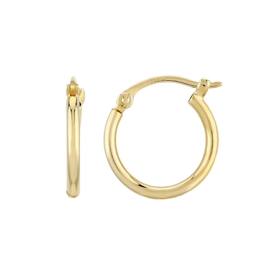 Jewelry Josephs Jewelers Home | 14K Yellow Gold 12 Mm Tube Hoop Earrings