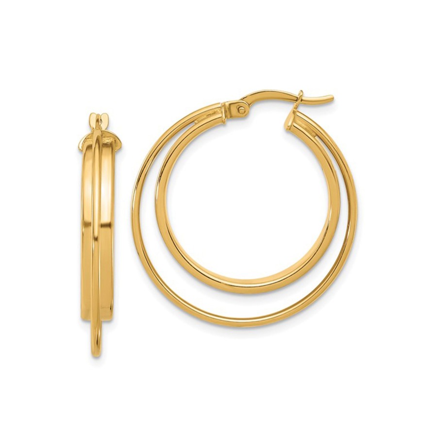 Jewelry Josephs Jewelers Home | 14K Yellow Gold Wide And Thin Hoop Earrings - Josephs Jewelers