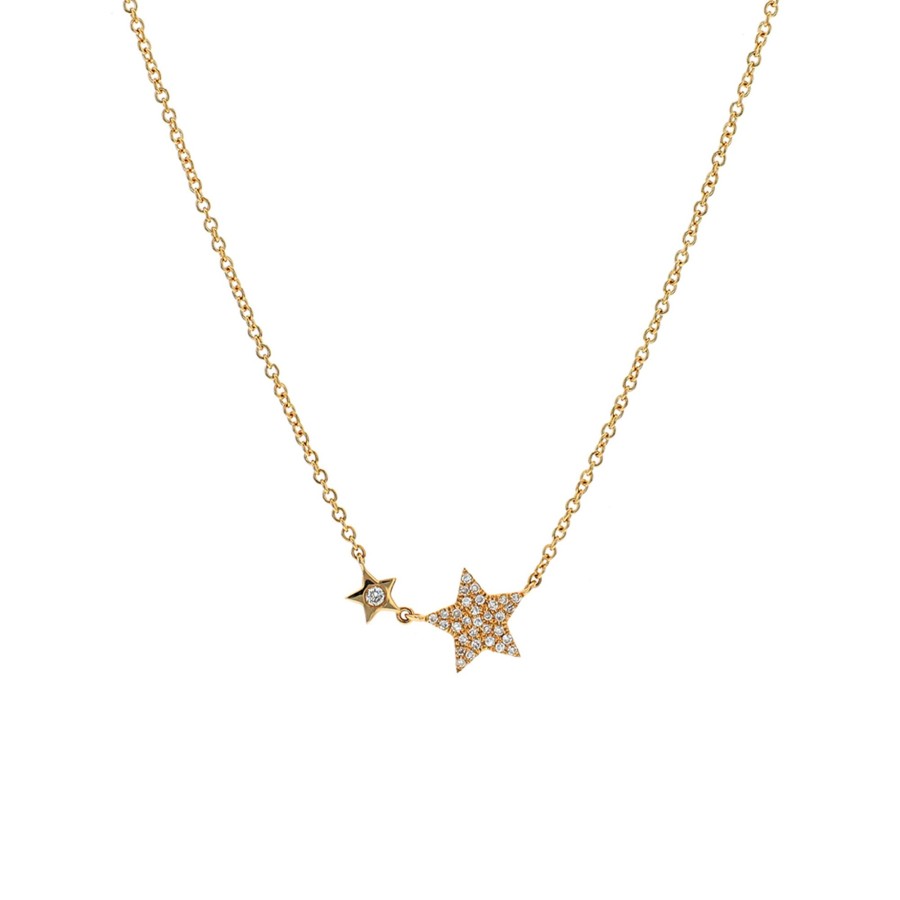 Jewelry Josephs Jewelers Home | 14K Yellow Gold Diamond Mother & Child Star Necklace White