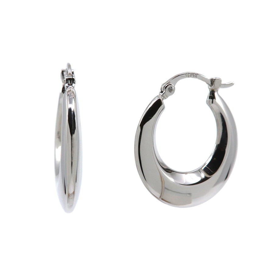 Jewelry Josephs Jewelers Home | 14K White Gold Shell Hoop Earrings