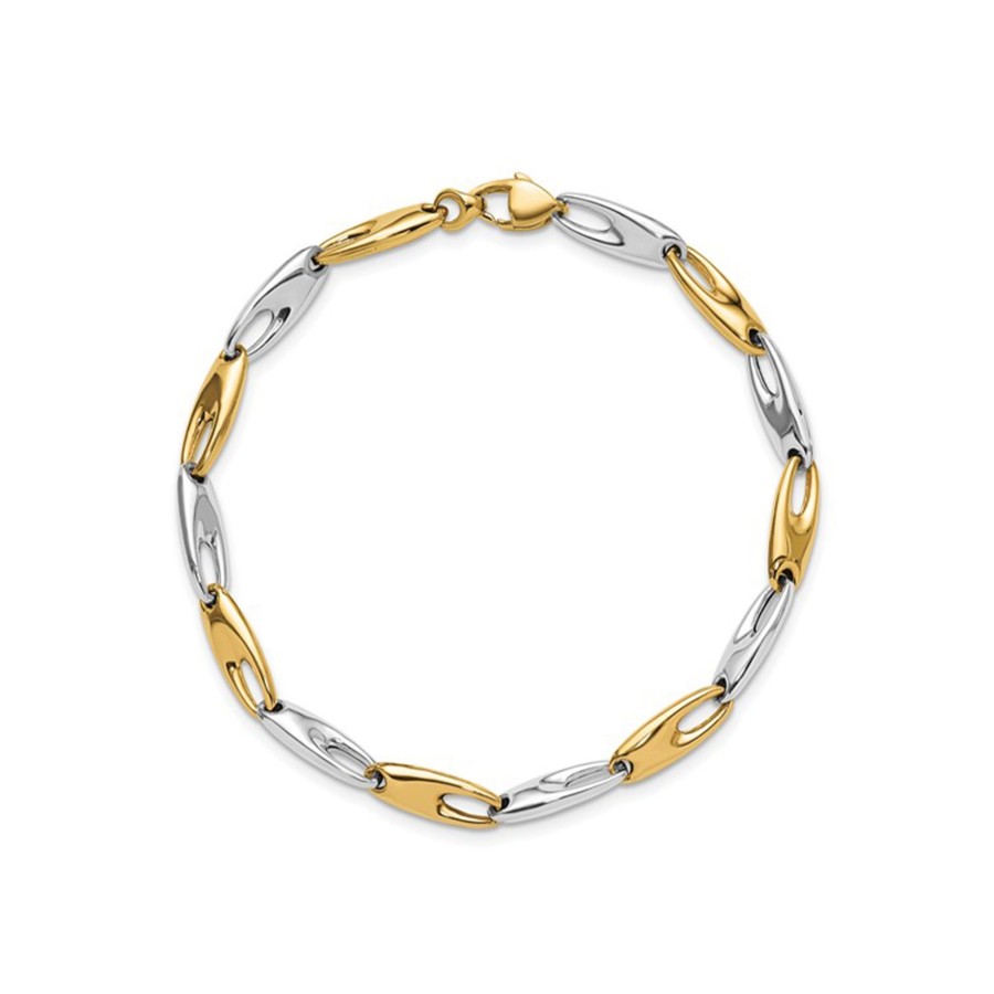 Jewelry Josephs Jewelers Home | 14K Two-Tone 8-Inch Fancy Link Bracelet - Josephs Jewelers