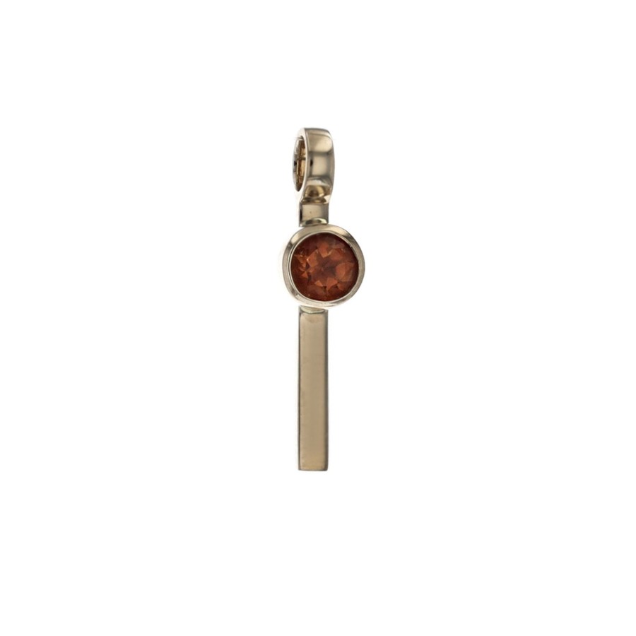 Jewelry Josephs Jewelers Home | 14K Yellow Gold Citrine Stick Pendant - Josephs Jewelers Orange