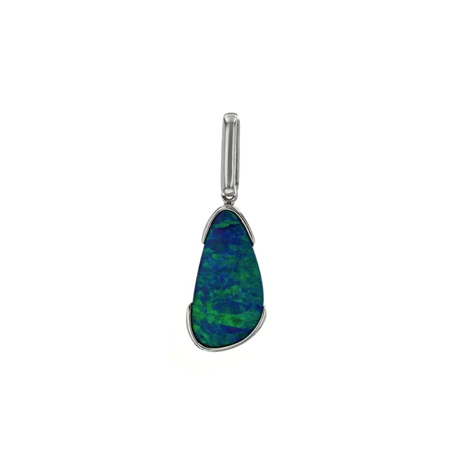 Jewelry Josephs Jewelers Home | 14K White Gold Opal Doublet Pendant - Josephs Jewelers Multi