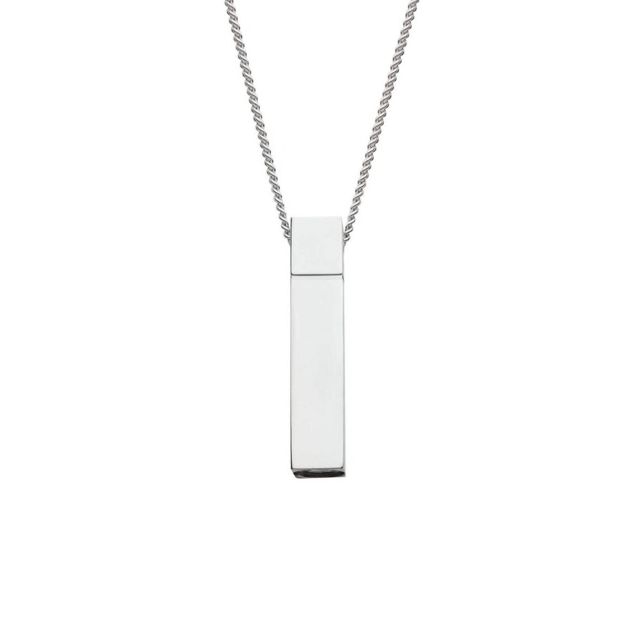 Jewelry Josephs Jewelers Home | Sterling Silver Keepsake Bar Pendant With Chain