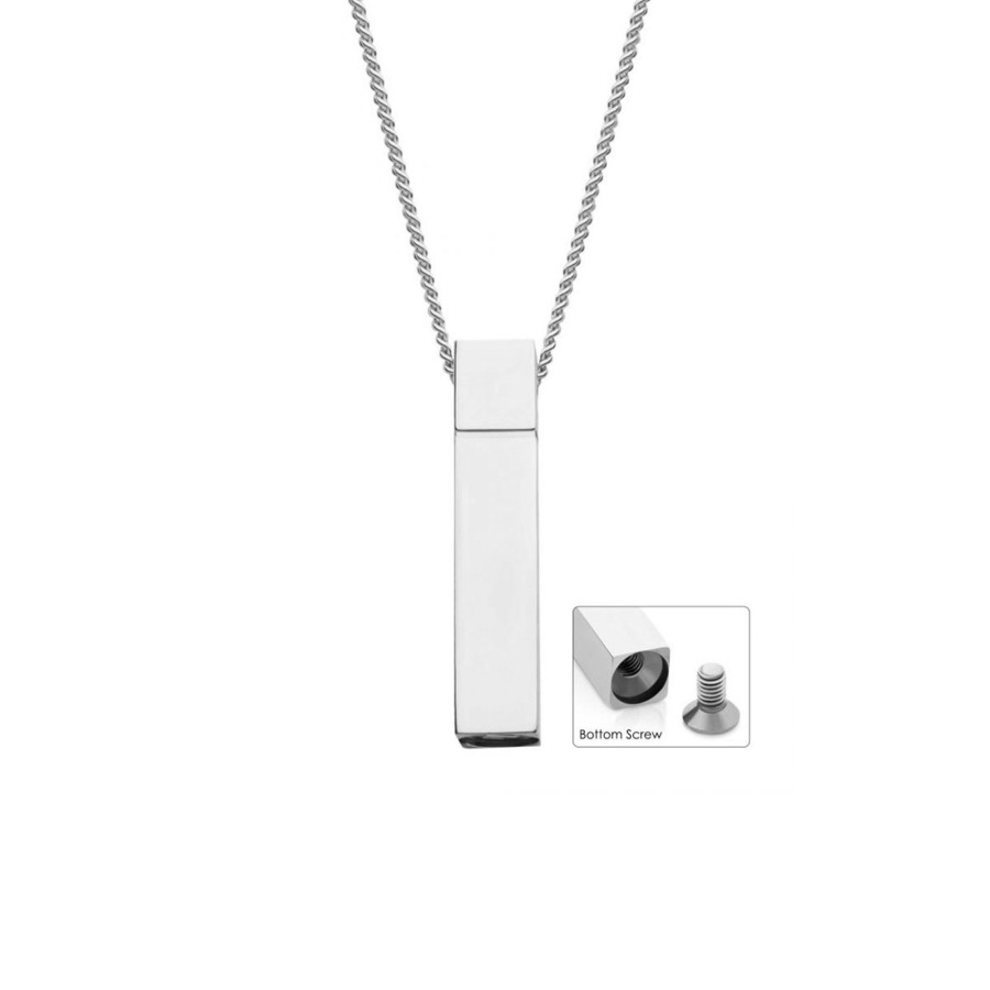 Jewelry Josephs Jewelers Home | Sterling Silver Keepsake Bar Pendant With Chain