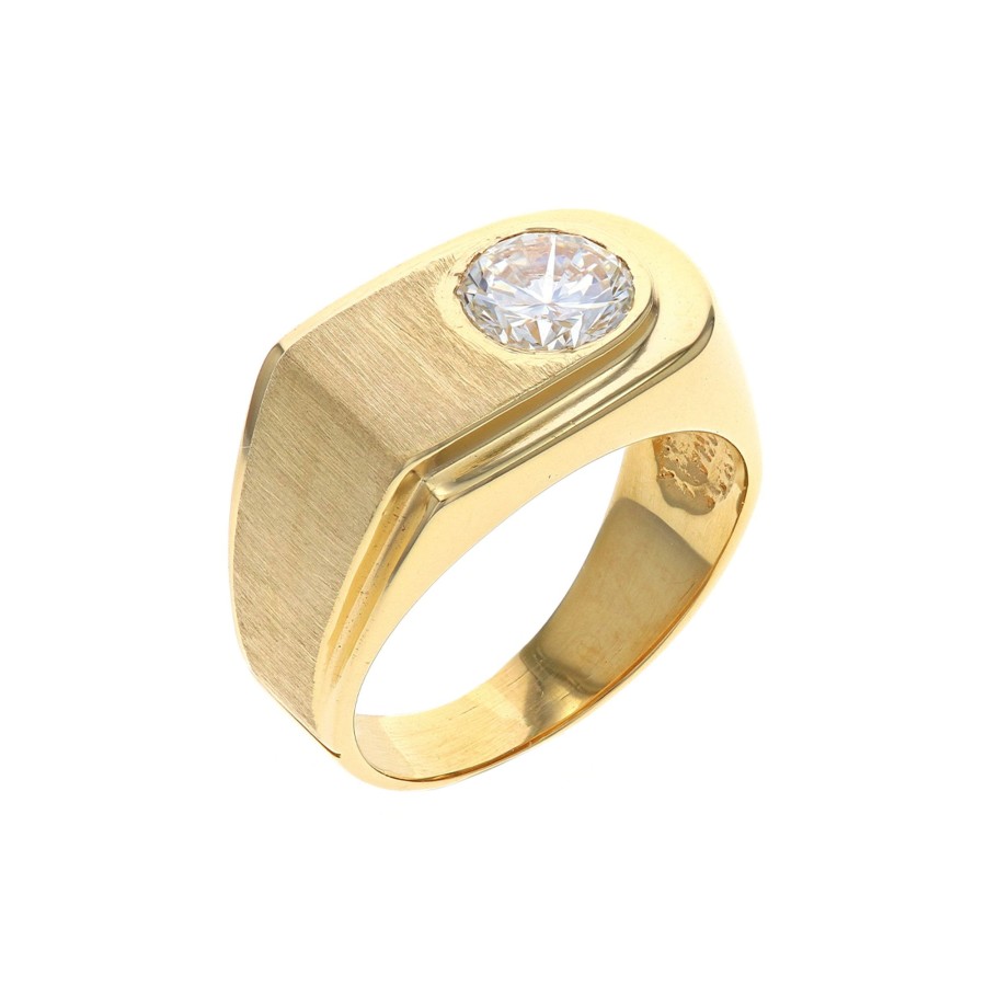 Jewelry Josephs Jewelers Home | Estate 14K Yellow Gold Gents Diamond Ring White