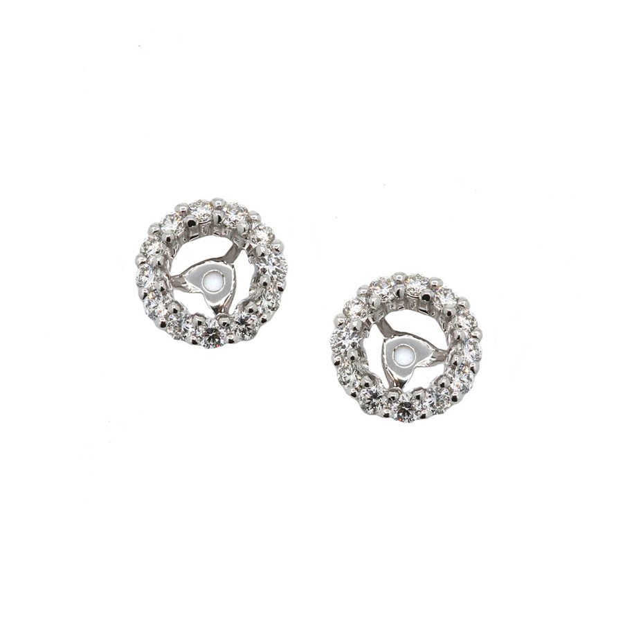 Jewelry Josephs Jewelers Home | 14K Gold Open Circle Diamond Earring Jackets White