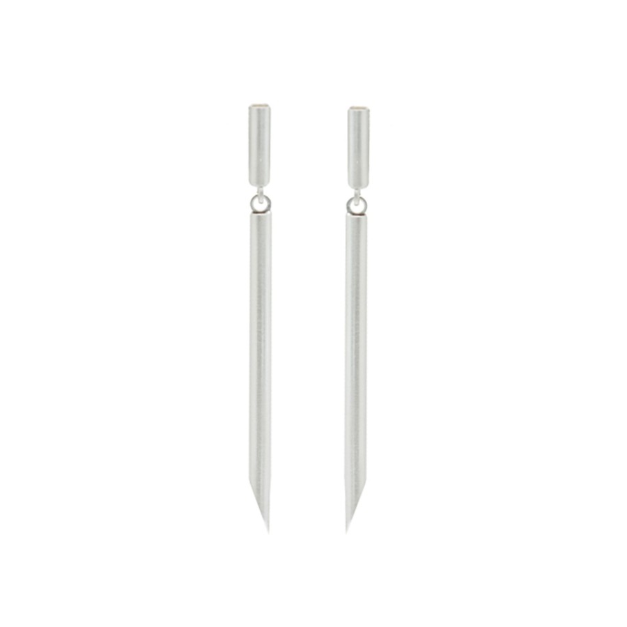 Jewelry Josephs Jewelers Home | Sterling Silver Satin Tube Dangle Earrings