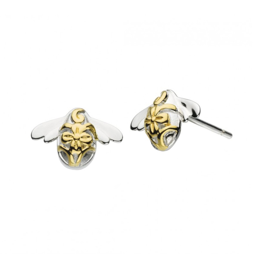 Jewelry Josephs Jewelers Home | Sterling Silver And Yellow Gold Plated Bee Earrings