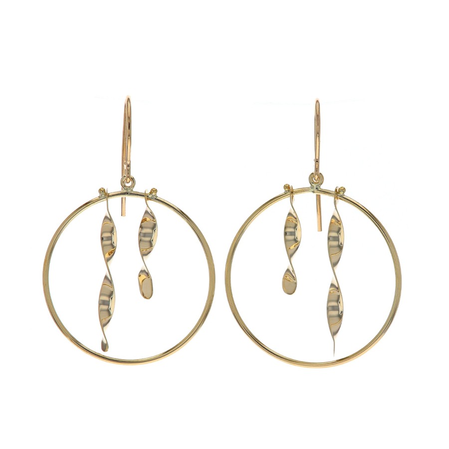 Jewelry Josephs Jewelers Home | 14K Yellow Gold Framed Dangle Twist Earrings