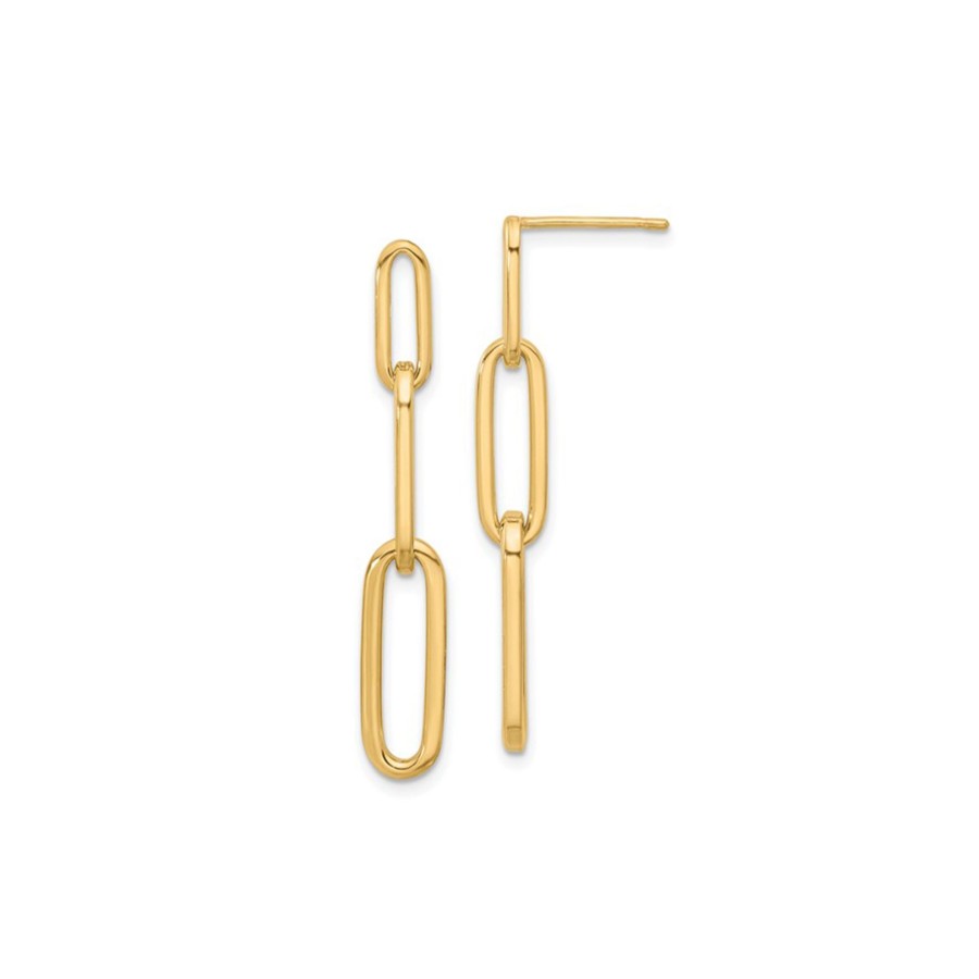 Jewelry Josephs Jewelers Home | 14K Yellow Gold Paperclip Link Dangle Earrings - Josephs Jewelers