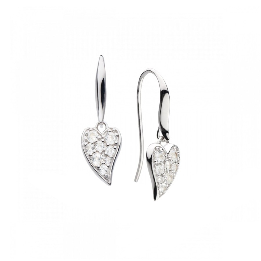 Jewelry Josephs Jewelers Home | Sterling Silver Desire Topaz Heart Earrings White