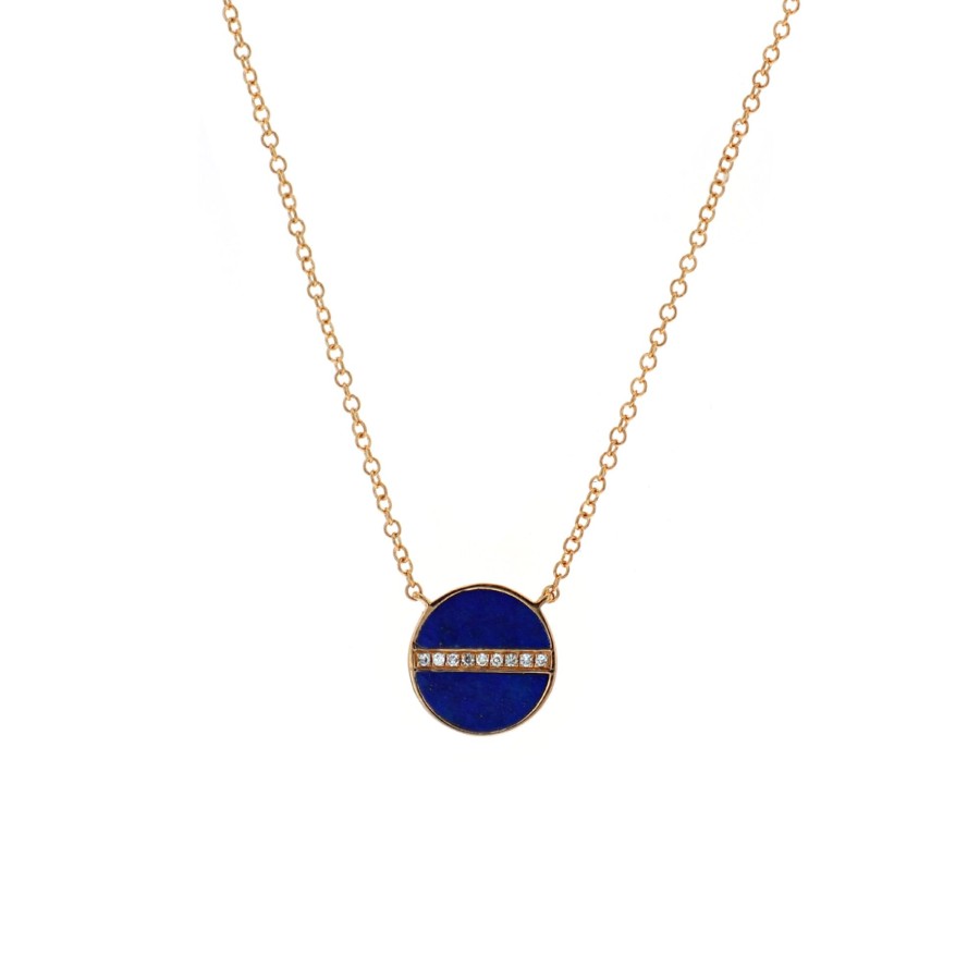 Jewelry Josephs Jewelers Home | 14K Yellow Gold Lapis And Diamond Necklace - Josephs Jewelers Blue