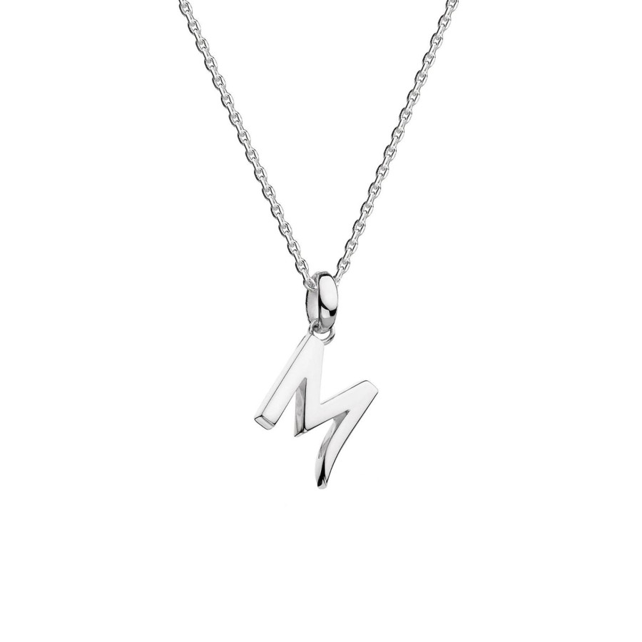 Jewelry Josephs Jewelers Home | Sterling Silver "M" Initial Pendant With Chain