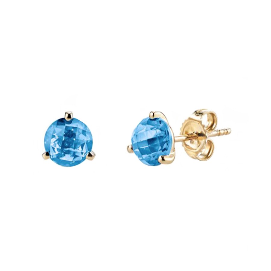 Jewelry Josephs Jewelers Home | 14K Yellow Gold Topaz Earrings Blue