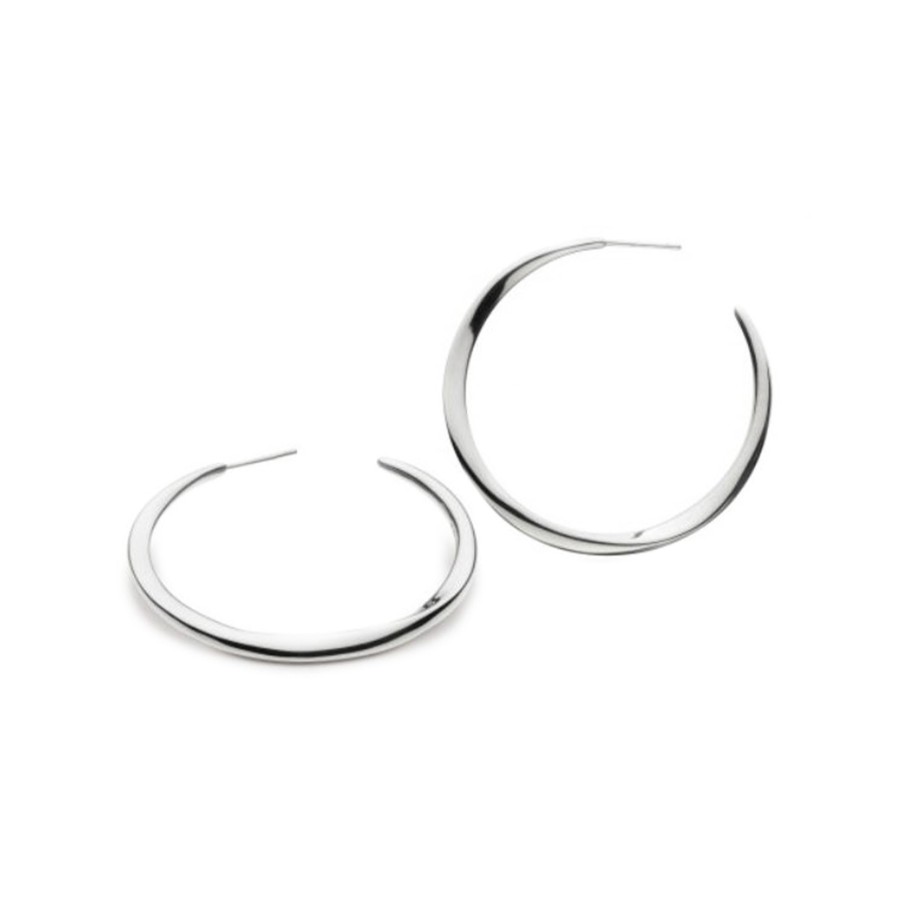 Jewelry Josephs Jewelers Home | Sterling Silver Bevel Hoop Earrings